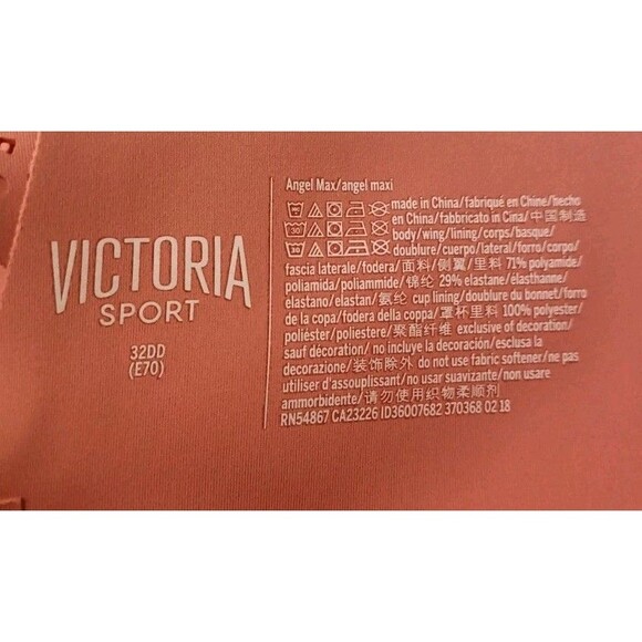 Victoria's Secret VSX Angel Max Sports Bra Size 32DD Rosebud Athleisure Sporty - Picture 6 of 9